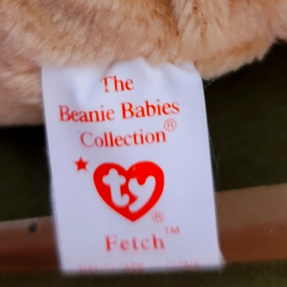 Ty Beanie Baby "Fetch" Golden Retriever Dog Tag Error # 218 Brown  Size 9" NWT - Picture 6 of 9